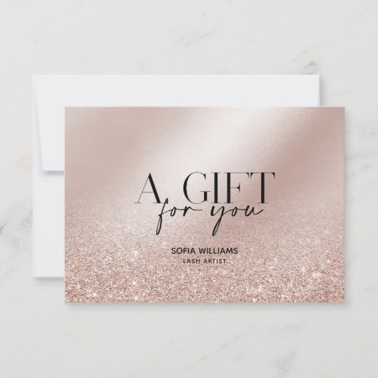Glitter Modern Roos Gold Certificaat Gift Kaart (Voorkant)