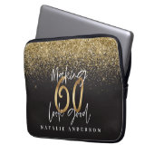 Glitter moderne 60e verjaardag laptop sleeve (Voorkant Links)