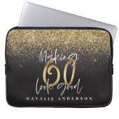 Glitter moderne 60e verjaardag laptop sleeve (Voorkant)
