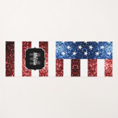 Glitter Monogram (Amerikaanse vlag) Yogamat (Voorkant (horizontaal))