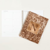Glitter Monogram Bling Name Glam koper Planner (Display)