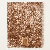 Glitter Monogram Bling Name Glam koper Planner (Achterkant)