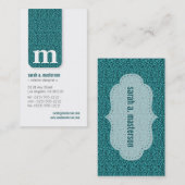 Glitter Monogram Designer Visitekaartje (pauock) (Voorkant / Achterkant)