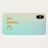 Glitter Monogram Gold Modern Chic Case-Mate iPhone Case (Achterkant (horizontaal))