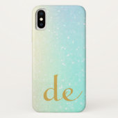 Glitter Monogram Gold Modern Chic Case-Mate iPhone Case (Achterkant)