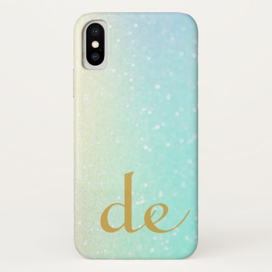 Glitter Monogram Gold Modern Chic Case-Mate iPhone Case (Achterkant)
