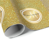 Glitter-monogram goudpenseel cadeaupapier (Rol Hoek)