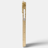 Glitter-monogram goudpenseel Case-Mate iPhone case (Achterkant / Links)