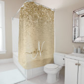 Glitter-monogram goudpenseel douchegordijn (In situ)