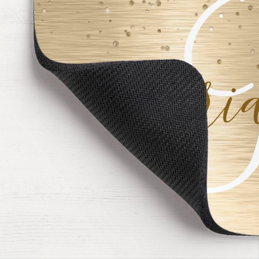 Glitter-monogram goudpenseel muismat (Hoek)