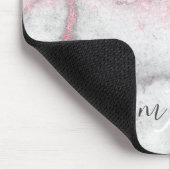 Glitter Monogram Makeup Artist Naam Roze marmer Muismat (Hoek)