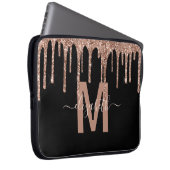 Glitter-monogram, meisjesRoos Gold Driving Laptop Sleeve (Voorkant Rechts)