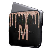 Glitter-monogram, meisjesRoos Gold Driving Laptop Sleeve (Voorkant Links)