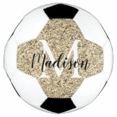 Glitter-monogram op maat voetbal (Voorkant)
