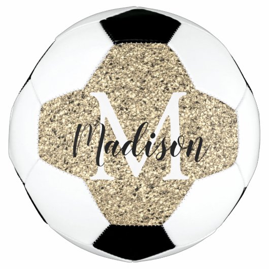 Glitter-monogram op maat voetbal (Voorkant)
