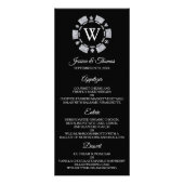 Glitter Monogram Poker Chip Casino Wedding Menu (Voorkant)