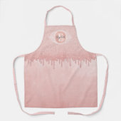 Glitter Monogram Roos Gold uitstrijken Schort (Voorkant)