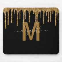 Glitter-monogram voor Chic Gold Driving