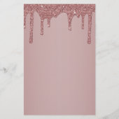 Glitter-monogram voor Girly Roos Gold Driving Briefpapier (Achterkant)