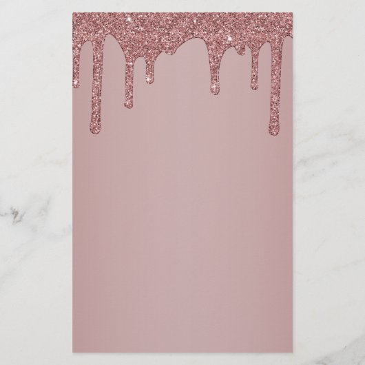 Glitter-monogram voor Girly Roos Gold Driving Briefpapier (Achterkant)