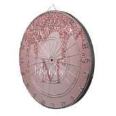 Glitter-monogram voor Girly Roos Gold Driving Dartbord (Voorkant Rechts)