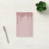 Glitter-monogram voor Girly Roos Gold Driving Post-it® Notes (Kantoor)
