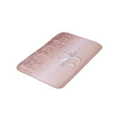 Glitter Monogrammed Pink Rose Gold Badmat (Gekanteld)