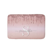Glitter Monogrammed Pink Rose Gold Badmat (Voorkant)