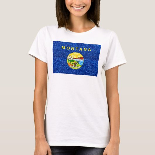 Glitter Montana vlag dames shirt (Voorkant)