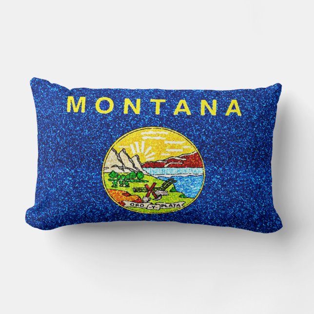 Glitter Montana vlag rechthoekig kussen (Voorkant)