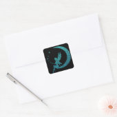 Glitter Moon Fairy Vierkante Sticker (Envelop)