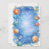 Glitter Moon Stars Galaxy Baby Shower Kaart (Achterkant)