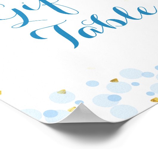 Glitter Moon waterverf Gifts Table Sign Poster (Hoek)