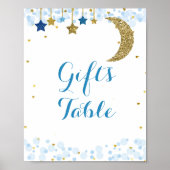 Glitter Moon waterverf Gifts Table Sign Poster (Voorkant)