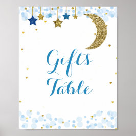 Glitter Moon waterverf Gifts Table Sign Poster