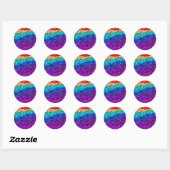 Glitter Multi-Colour Sparkle Paars-geel groen Ronde Sticker (Vel)