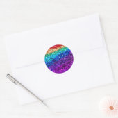 Glitter Multi-Colour Sparkle Paars-geel groen Ronde Sticker (Envelop)