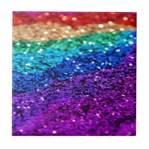 Glitter Multi-Colour Sparkle Paars-geel groen Tegeltje