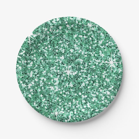 GLITTER | Munten groen Papieren Bordje (Voorkant)