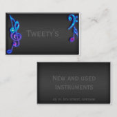 Glitter Musical Notes Visitekaartje (Voorkant / Achterkant)