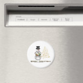 Glitter N gouden sneeuwmanmagneet Magneet (Insitu (Vaatwasser))