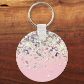 Glitter Naam Bruidsfeest Blush Sleutelhanger (Achterkant)