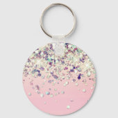 Glitter Naam Bruidsfeest Blush Sleutelhanger (Achterkant)
