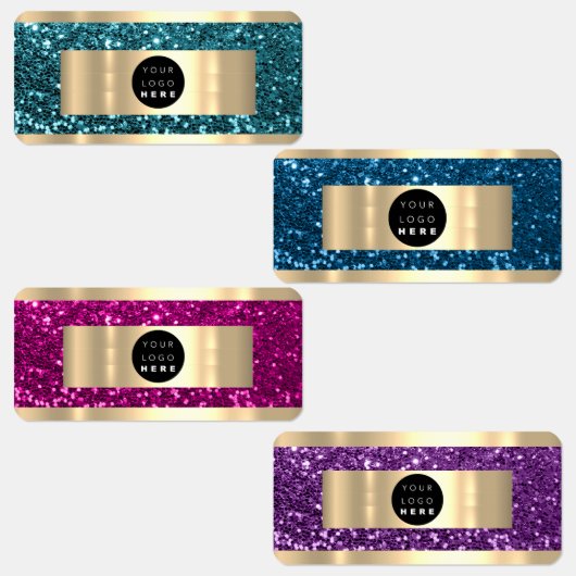 Glitter Naam Promotie Online Shop Logo Roze Labels (Groep)