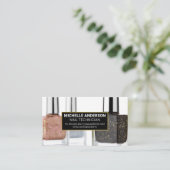 Glitter nagellakflessen visitekaartje (Staand voorkant)
