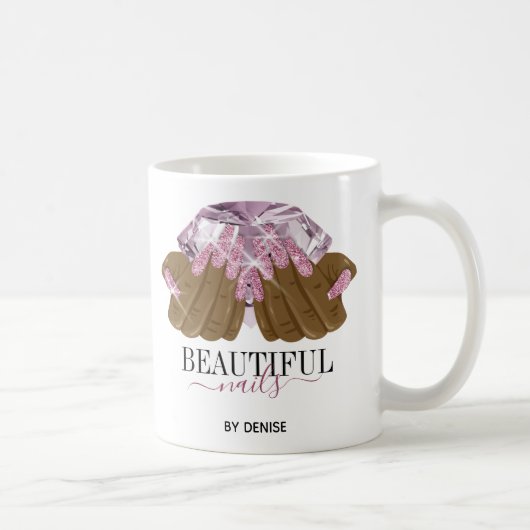 glitter nagelzout vrouw handnagels technicus koffiemok (Rechts)