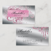 Glitter Nail Salon Afspraak Elegant Bling Afsprakenkaartje (Voorkant / Achterkant)