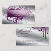 Glitter Nail Salon Afspraak Elegant Bling Afsprakenkaartje (Voorkant / Achterkant)