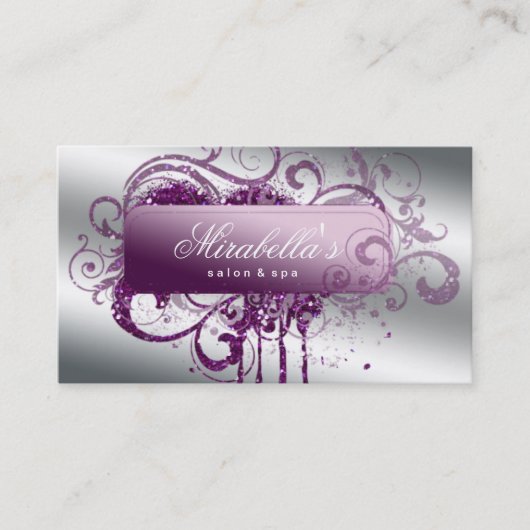 Glitter Nail Salon Afspraak Elegant Bling Afsprakenkaartje (Voorkant)