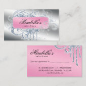 Glitter Nail Salon Afspraak Elegant Bling Afsprakenkaartje (Voorkant / Achterkant)